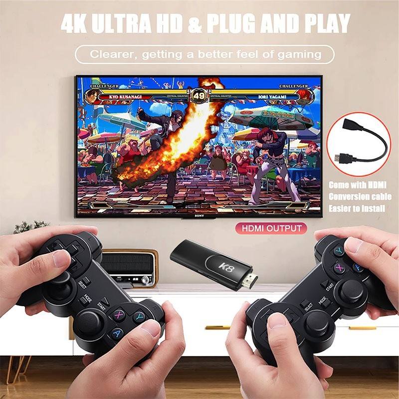 Game Stick 4K High Definition HDMI 40000+ Games, 2.4G Wireless Controllers for TV