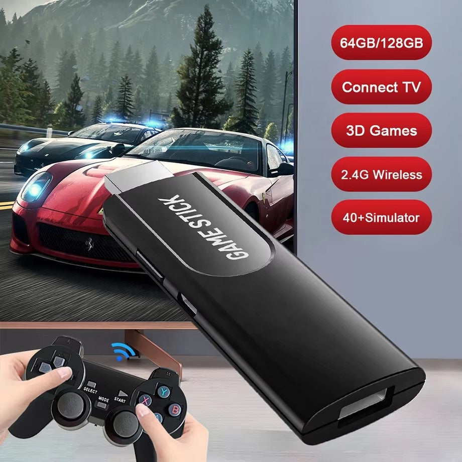 Game Stick 4K High Definition HDMI 40000+ Games, 2.4G Wireless Controllers for TV