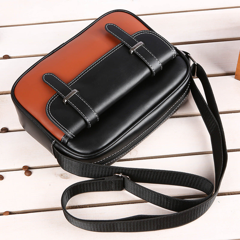 Trendy Men's PU Crossbody Shoulder Bag Small Multi-Compartment- Water Resistance