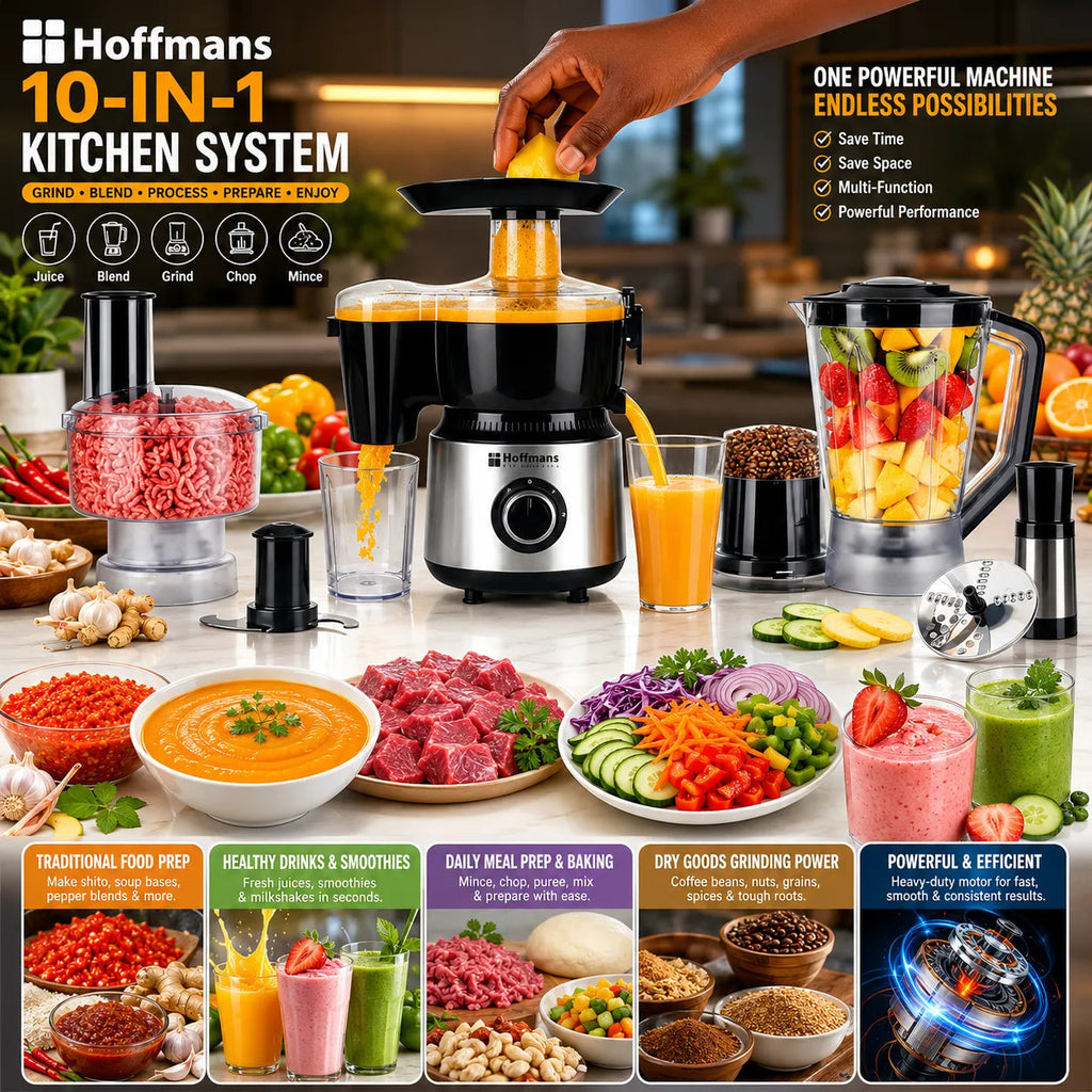 Hoffmans 10-in-1 Heavy Duty Kitchen Workstation | 1200W - 1000g Capacity